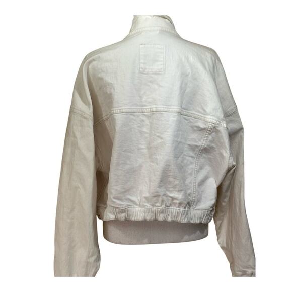 Abercrombie & Fitch white denim Jacket, Y2K revival, streetwear, moto inspired - Picture 3 of 6